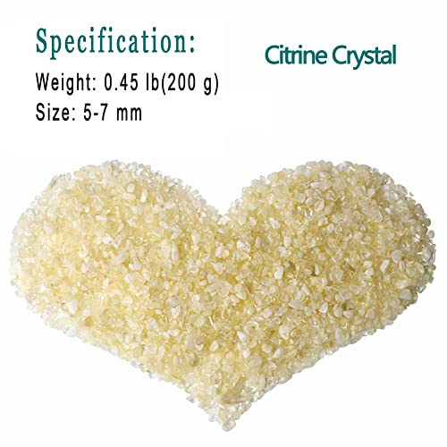 MAIBAOTA Natural Citrine Crystal Quartz Rocks Chips Vase Filler Rocks for Succulent Plant Small Fish Tank Aquarium Gravel Decorative Pebbles Stones(200 gram) - color: Yellow-Citrine Crystal, size: 0.45 Pound
