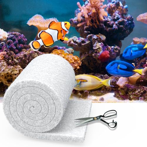 Aquarium Filter Floss 12 * 72 Inches,Dual Density Aquarium Filter Pad,Pond Filter Pad,Filter Media for Crystal Clear Water,Safe for Fish/Reef/Turtles - size: 12" x 72" - Dual Density