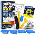 Caulking Tool [23-Piece Kit] Professional Stainless Steel Scraper, Silicone Remover & Finisher Tools [10 Blades + 5 Finishers] Heavy Duty Set for Bathroom & Kitchen - color: Set L