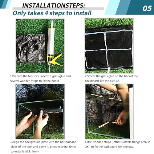 17.7x11.8in Rock Terrarium Background,3D Reptile Tank Background Board,Amphibian Stereo Backdrop Wall,Lizard Snake Gecko Spider Turtle Fish pet silo Background Decorative Panel(Blue) - color: Blue-17.7"*11.8"（1pcs）