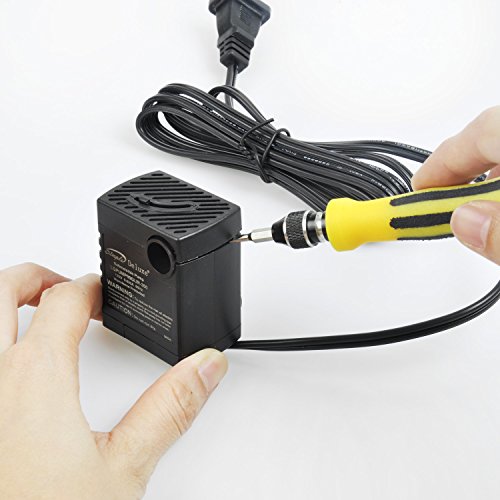 Simple Deluxe 80 GPH Submersible Pump with Adjustable Intake & 6' Waterproof Cord for Hydroponics, Aquaponics, Fountains, Ponds, Statuary, Aquariums & more, Black - size: 80GPH-Standard