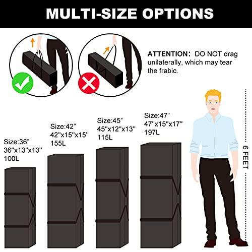 Sports Duffle Bag - Extra Large Travel Duffel Luggage Bag with Upgrade Zipper, Sturdy & Water Resistant, Black (Black 47inch 2Pack) - size: 47" x 13.7" x 17.5" 2Pack