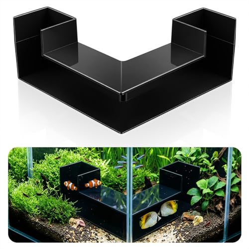 Black Aquarium Cave- Dual-Entrance Fish Tank Tunnel for Aquarium Shrimp & Fish Hideout Underground Tunnel
