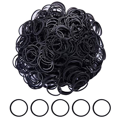 AMUU Rubber Bands1200pcs black small Rubber Band Mini Soft Elastic Bands for Braids Diameter 16mm rubber bands for Office Supplies School Home - color: Black-1200Pcs