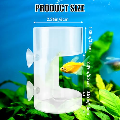 Fish Tank Dish Tray with Suction Cup 3.94x2.36 Inch Feeding Tube Turtle Transparent Fish Food Holder for Turtle Shrimp Betta Feeding (Round) - size: Round