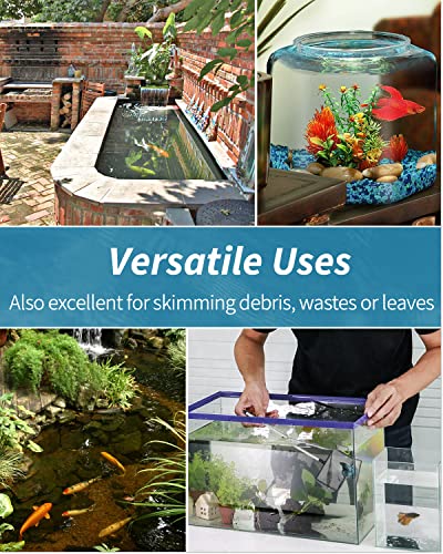 Pawfly Aquarium Fish Net with Extendable 9-24 Inch Long Handle for Betta Fish Tank Small Koi Pond and Pool