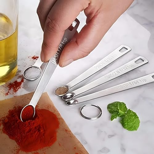 14PCS Measuring Spoons Set, 1 tbsp, 1/2 tbsp, and 1-1/16tsp Stainless Steel Measuring Spoons for Cooking Baking Spice Jars and Liquid Ingredients - size: 14 Pcs
