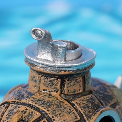 Fish Tank Decoration, Retro Submarine Design, Aquarium Resin Fish Tank Accessories, Providing Hidden Cave Shelters for Fish