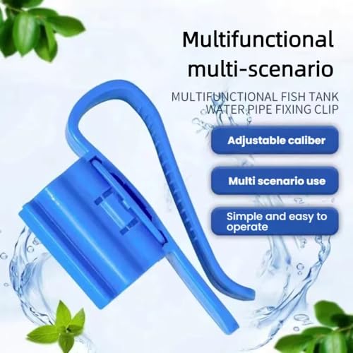 Adjustable Plastic Hose Clip for Aquarium Water Change - Fits 8-16mm Pipes, Fish Tank & Bucket Holder - color: 001#blue, size: 0.8oz（pack of 1）