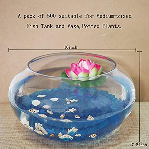 OMEM Big Blue Glass Crystal Stone,Aquarium Stone,Fish Tank Gravel,Vase,Plate Planting,Aquarium Decor(A Pack of 500, Blue) - color: Blue, size: A Pack of 500