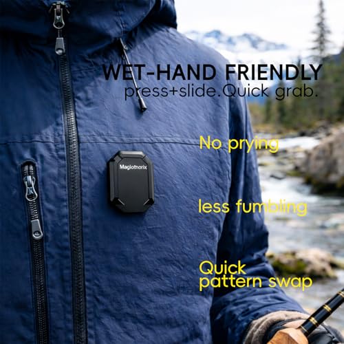 Fly Fishing Accessories Magnetic Fly Patch for Fly Fishing, Quick-Access Holder, Aluminum Card-Style Backplate, Easy Pickup with Wet Hands for Vest, Chest Pack, Waders,or Hat