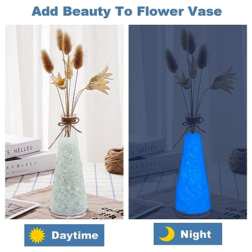 1000pcs Glow in The Dark Rocks Outdoor Decorative Stones Glowing Pebbles for Aquarium Decoration, Driveway & Garden, White - size: 1000, style: White