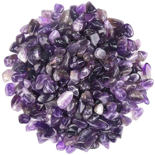 WAYBER 1 Lb/460g Natural Purple Amethyst Quartz Crystal Stones Irregular Decorative Pebble Rock Sand for Aquarium/Fish Turtle Tank/Vase Fillers/Air Plants/Succulent Plants Decor (Fill 1 Cup) - color: Purple, size: 1 Pound
