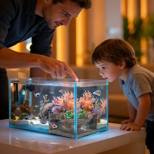 Aquarium Cave, Betta Fish Hideout for Aquarium Fish Tank Decorations- Natural-Looking Wooden Cave for Aquariums - Aquarium Cave for Guppies & Corydoras – Fish Hideout Decor, 5.1"x5.1"x2.7"