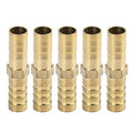 X AUTOHAUX 8mm Brass Barb Hose Fitting Straight Union Connector for Air Water Gas Oil 5pcs - size: 8mm