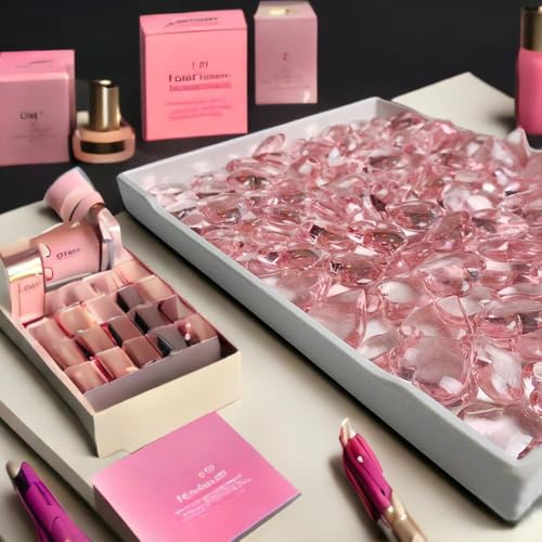 150 Pcs Pink Acrylic Heart Shaped Crystals, 0.9 Inch Heart Crystal Rhinestones, Diamond Fake Gems for Vase Fillers,Table Scatters,Wedding Centerpieces,Birthday,Bridal Shower - color: Pink