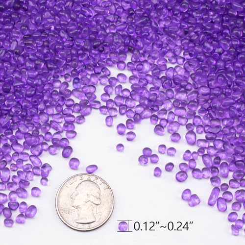 Keedolla Fish Tank Rocks Gravel 15 Oz, Betta Fish Tank Beads Pebbles Aquarium Glass Rocks Stones Marbles Small for Fish Tank, Vase Filler, Succulent Plants Decor - Purple - color: Purple, size: 0.93 Pound