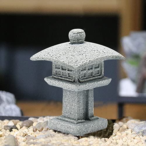 Saihisday 3pcs Miniature Pagoda Statues Japanese Style Pagoda Lantern Asian Decor Square Chinese Pagoda Statue for Zen Garden Indoor Outdoor Decor Micro Rockery Landscape Kit - size: Square Pagoda Statue