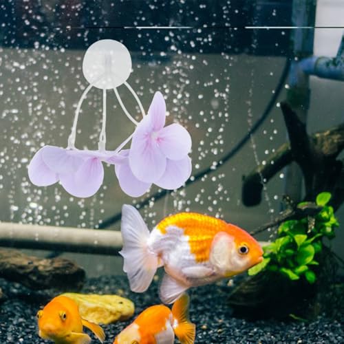 Kisangel Realistic Aquarium Plastic Plants 3.34X2.95X2.75In Artificial Pond Plants Fish Tank Decorations for Betta Fish Tank Accessories Easy to Clean Durable - color: Violet