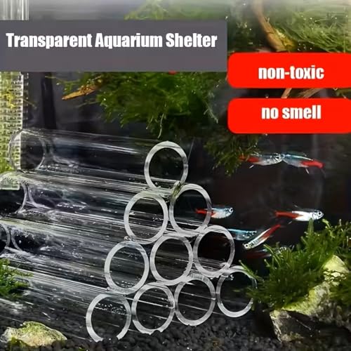 Aquatic Aquarium Breeding Cave Crystal Acrylic Shrimp Fish Shelter Spawning Tube Shrimp Habitat Ornament Hiding Cave Decorations Hideaway Pipe