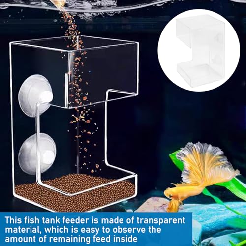 Fish Tank Dish Tray with Suction Cup 3.94x2.36 Inch Feeding Tube Turtle Transparent Fish Food Holder for Turtle Shrimp Betta Feeding (Square) - size: Square