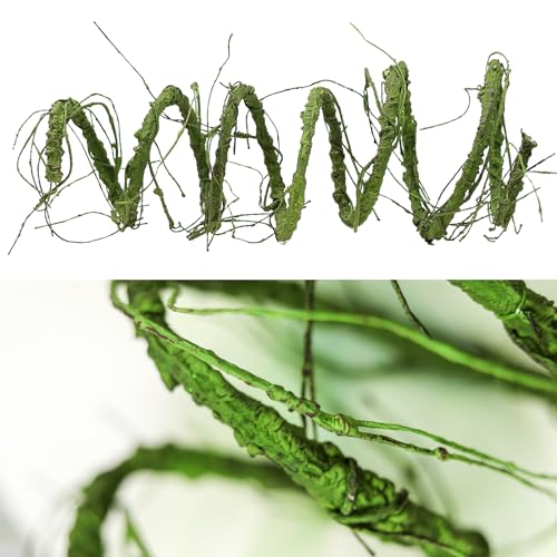118 inch Medium Malleable Artificial Green Tree Branches Grapevine Garland Fake Cherry Blossom Tree Trunk Twigs for Wall Hanging Willow Ivy Home Room Wedding Decoraton - size: Medium