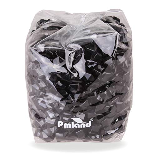 PMLAND 3Lbs Black Acrylic Ice Rocks – Bulk 550 Pieces Crushed Clear Fake Ice Gems for Vase Filler, Wedding Centerpieces, Table Scatter, DIY Crafts & Aquarium Décor - color: Black