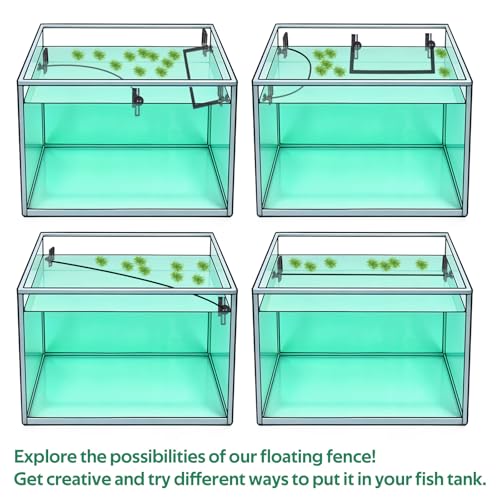 2 Pack Floating Plant Corral for Aquarium, Floating Plant Fence for Aquarium Accessories, Fish Tank Plants Fence Adjustable Height with Water Level, Suitable for All FloatingPlant Aquariums (Style 2)