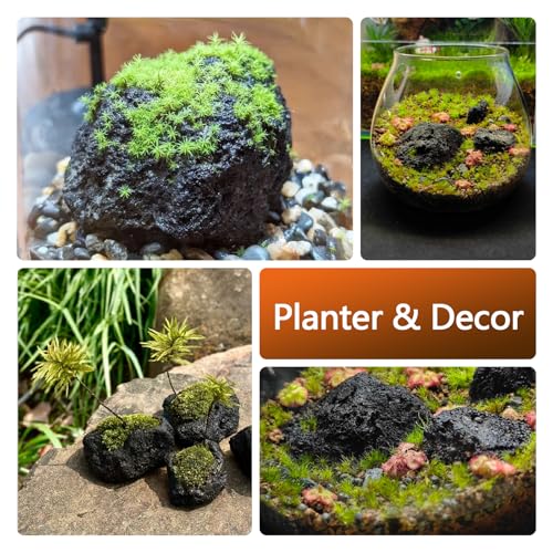 Natural Volcanic Lava Rock Stones for Fire Pit 4"-9" Natural Rocks for Fish,Fire Bowls,Gas Log Sets,Fireplaces,Decorative Landscaping & Outdoor Garden Projects-15lb 6-7pcs - color: Black, size: 15lb 6-7pcs(4-9inch)