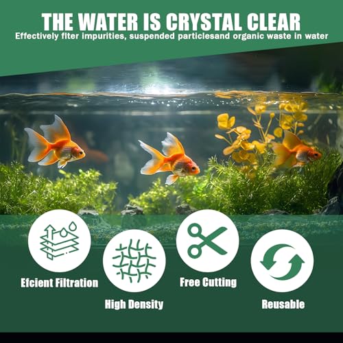 2PCS Aquarium Filter Floss for Fish Tank Filters-aquarium filter media-Aquarium Filter Pad-Media Roll for Crystal Clear Water,1" Thick (12 in Wide, 78 in Long) 6.6ft per Roll Total 13.2ft(green)