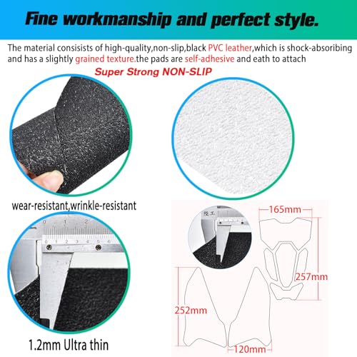 Motorcycle Side Fuel Tank Pads Protector Stickers Decal Gas Knee Grip Traction Pad Compatible for HO&N&DA CB650R/CBR650R Accessories 2019-2024 (Black) - color: Black