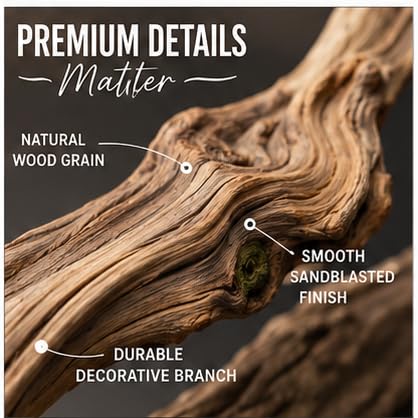 Koyal Wholesale Large Driftwood Branch, 36 Inch California Driftwood Décor – Natural Brown Branches for Home, Wall Decor, Aquarium, Vivarium and Reptile Tank