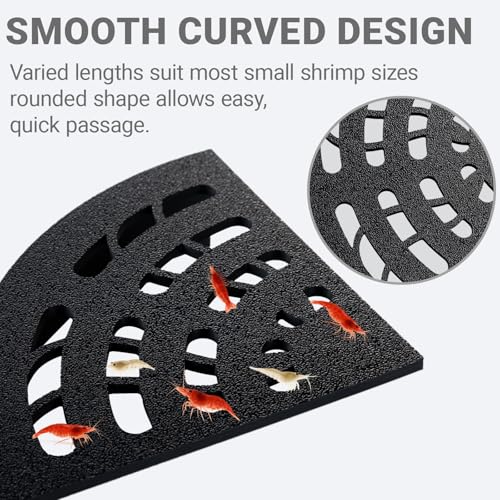Shrimp Cave 2-Pack – Space-Saving Fan-Shaped Aquarium Cave Decor with 180° Wide-View Design, Compact Fish Tank Accessories for Cherry/Dwarf Shrimp (Black)