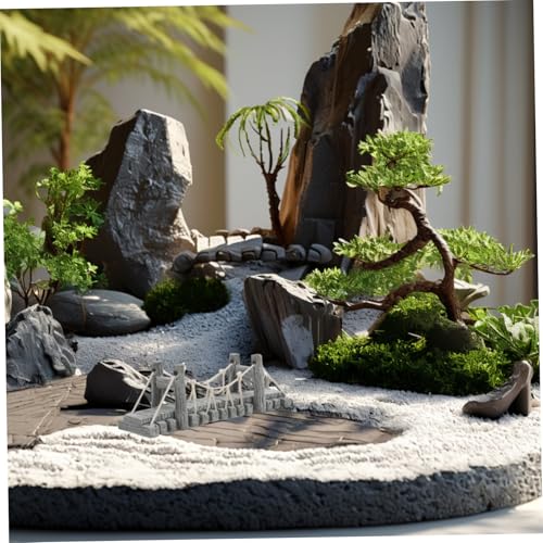 Unique Miniature Stone Bridge Decoration for Fish Tanks and Bonsai Gardens Handmade Landscape Ornament for Dollhouse and Aquascaping Compact Design for Elegant Garden Style
