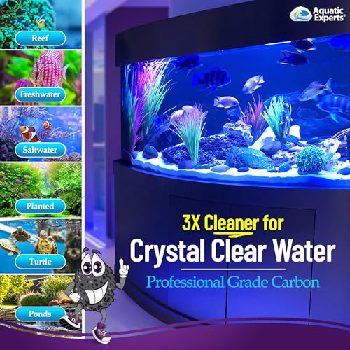 Premium Activated Carbon, Aquarium Carbon for Fish Tank Filter, Aquarium Filter Media, Granulated Charcoal for Fish Tanks, Activated Charcoal Bulk (3 lbs with Fine Mesh Bag)