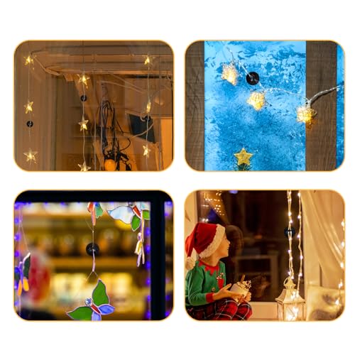 AccEncyc Suction Cups with Loops 24Pcs Window Suckers with Ring Car Glass Windshield Sunshade Suction Cups Aquarium Heater Suction Cups Glass Suction Pads for Seasonal Xmas Decorations (Black)
