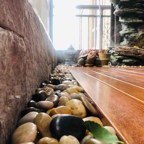 YISZM 40lbs Large River Rocks for Landscaping, 3-4" Decorative Pebbles for Garden Design, Hand-Picked Smooth Stones for Fish Tank, Flower Pots, Indoor Water Fountains, Pathways, Backyard, Mixed Color - color: Mixed Color, size: 40 Pounds