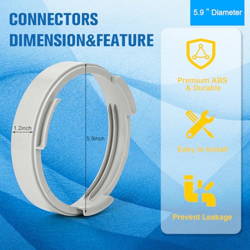 Portable Air Conditioner Hose Kit AC Hose with Adapter 5.9" Dia 59" Length Flexible Exhaust Hose and AC Unit Tube Connector for Portable Air Conditioner Vent - size: Dia 5.9" Exhaust Hose L 59"&Coupler AA01