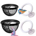 2 Pack Resting Beds for Betta Fish, Betta Fish Hammock for Aquarium & 2 Exercise Training Ring Toys,Fish Feeding Ring, Fish Aquariums Accessories