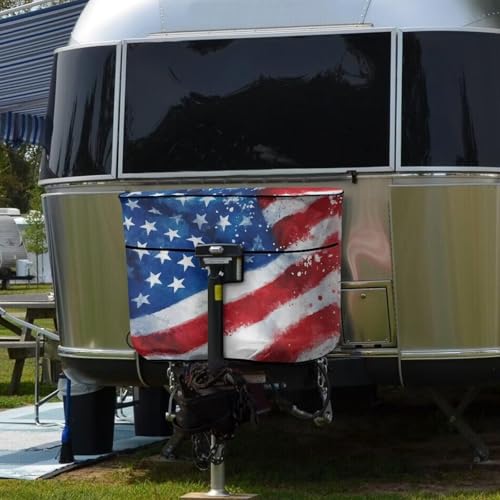 American Flag Camper Propane Tank Cover Replacement Cover for RV/Trailer/Camper Waterproof RV Propane Tank Cover Easy to Install Clean - color: American Flag Print, size: Small-Double 20LB