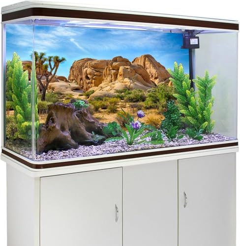 8x6ft Bearded Dragon Tank Background Durable Polyester Terrarium Background, Joshua Tree National Park Desert Cactus Sandstone Backdrop for Reptile Habitat Tank - size: 8x6ft