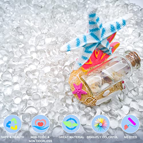 Keedolla Aquarium Clear Glass Stones Pebbles for Fish Tank, 0.93LB Fish Tank Marbles Beads Gems Gravel Rocks for Aquarium, Vase Fillers, Succulent Plants Decor - color: Clear, size: 0.93 Pound