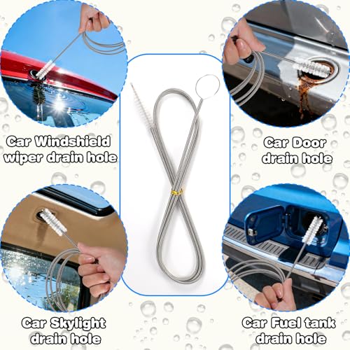 Ixiaoyoo Cleaning Brushes Set, 10 Pieces 8 Inch Nylon Tube Brush + 60 Inch Flexible Long Drain Brush, Hose Pipe Brush, Suitable for Home Kitchen, Bathroom, Fish Tank, Water Pump Accessories (White) - color: White Cleaning Brush Set