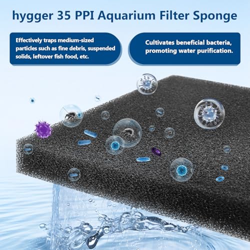 hygger Aquarium Sponge Filter Pad, Filter Media Foam Sponges, Cut-to-Size Open Cell Foam Sheet for Fish Tanks and Ponds, S (4 Pack 5.9 * 3.9 * 1 inch) - size: 5.9*3.9*1 inch/4pcs