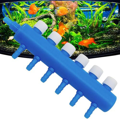 Aquarium Air Tubing Valves – Air Pump Splitter Control, Adjustable Lever Distributor | Airline Tube Connectors Fittings For Fish Tank Bubblers, Aquatic Systems, Airs Flow Management And Oxygen Supply - color: 6 heads