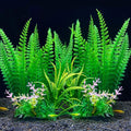 2 Pack Aquarium Decor Plastic Plants, Large Artificial Fish Tank Plant, Fish Tank Decorations for Betta Freshwater Fish Tank-7.1" Tall - size: Medium-2Packs