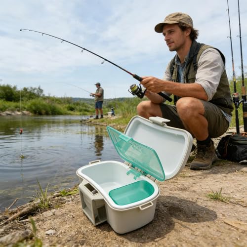 Fishing Bait Container,Insulated Waist Organizer Portable - Insulated Bait Earth Worm Holder | for Boat Kayak Camping Shrimp Aquarium Sports Outdoors Saltwater Freshwater
