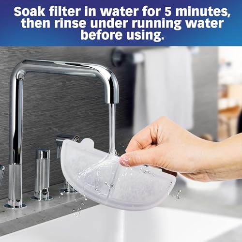 PET STANDARD Replacement Water Filter & 3 Pack Replacement Pre-Filter Sponges Compatible With HomeRunPet® 68oz/2L Wireless Pumps Pet Water Fountain WF20/CF20, Pack of 6
