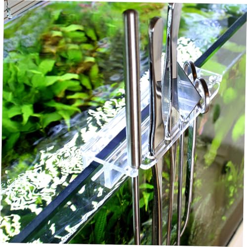 Kisangel Water Plant Tools Maintenance Kit Acrylic Holder Rack for Aquarium Tank Storage Shelves Fish Tank Decorations