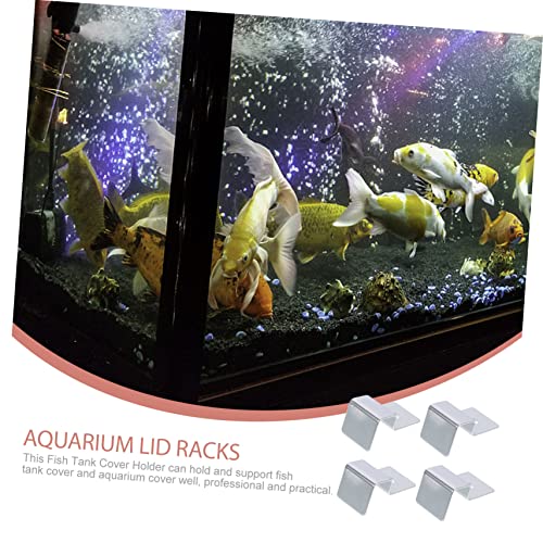 FRCOLOR 4pcs Stainless Steel Aquarium Lid Support Clips for Fish Tank Glass Practical Accessories for Securely Holding Aquarium Lids for Various Tank Types